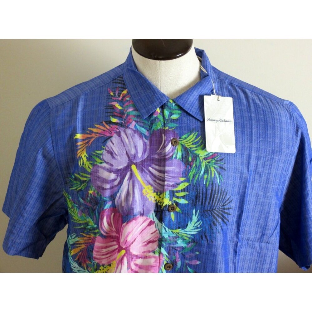 Tommy Bahama Men's SS Mojito Bay Island Zone Floral Button Up Shirt Blue NWT - Picture 2 of 10